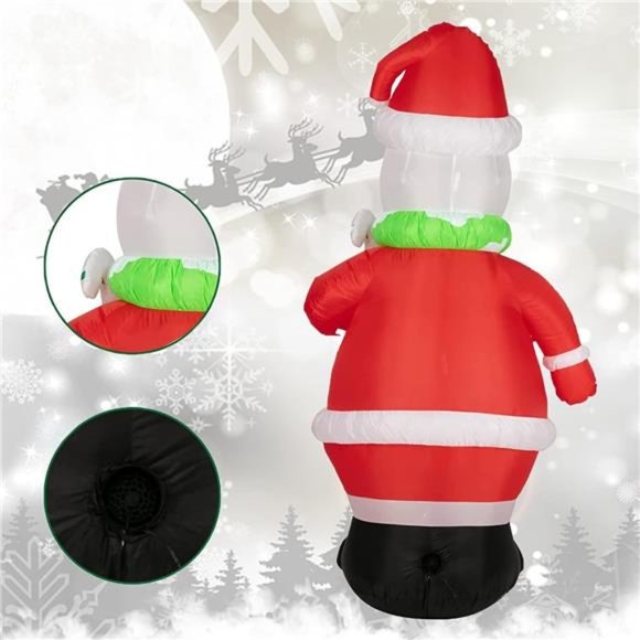 7Ft Inflatable Snowman - Outdoor Christmas Decor, Blow Up  with LED Lights - Picture 3 of 5